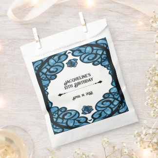 Blaue und schwarze vergitterte Rosenprinzessin Geb Geschenktütchen