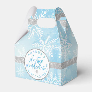 Blaue und silberne Schneeflocken-Geschenkbox Geschenkschachtel