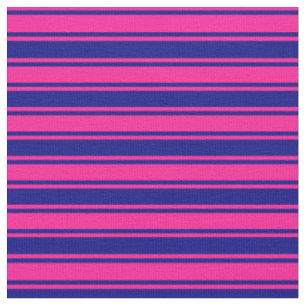 Blaue und tiefrosa Streifen/Linienmuster Stoff