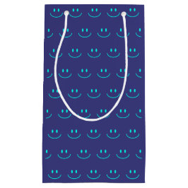 Blaue und türkisfarbene Smile-Pattern-Geschenktasc Kleine Geschenktüte