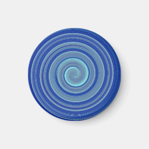 Blaue und türkisfarbene Spirale Magnet