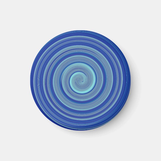Blaue und türkisfarbene Spirale Magnet (Vorne)