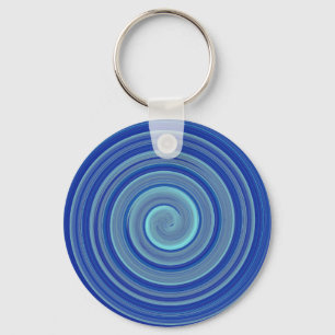 Blaue und türkisfarbene Spirale Schlüsselanhänger