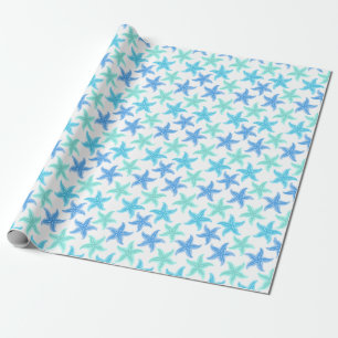 Blaue und türkisfarbene Starfish Geschenkpapier