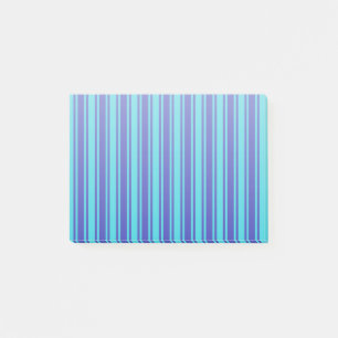Blaue und türkisfarbene Streifen Post-it Klebezettel