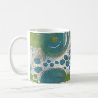 Blaue und Türkiswirbel auf Goldhintergrund-Kaffeet Kaffeetasse