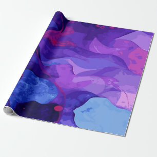 Blaue und violette abstrakte Farbkomposition Geschenkpapier