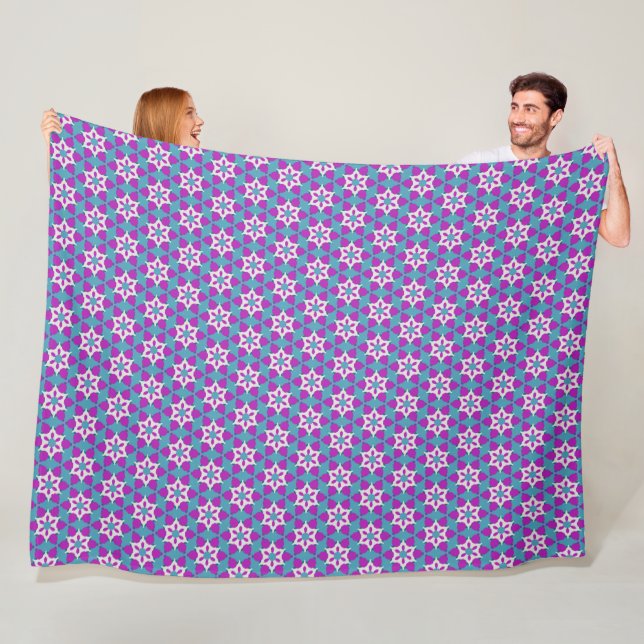 Blaue und violette Blumenmuster PP4 Fleecedecke (Beispiel)
