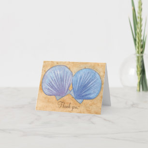 Blaue und violette Muscheln Vielen Dank Karten