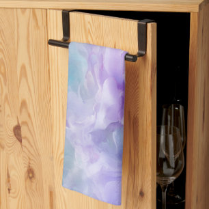 Blaue und violette Wolkenschleife Geschirrtuch