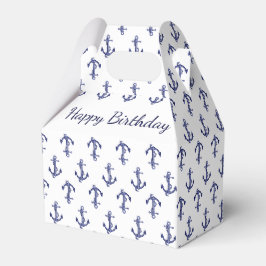 Blaue und weiße Anker Geschenkschachtel