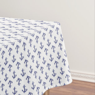 Blaue und weiße Ankerstruktur Tischdecke