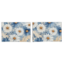 Blaue und weiße Aquarell-Gänseblume