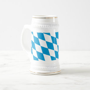Blaue und weiße bayerische Diamant-Flaggen-Muster Bierglas