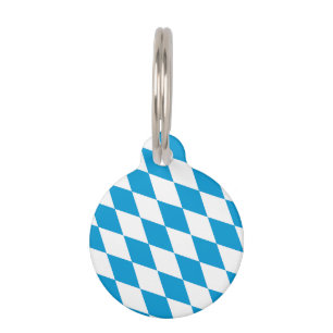 Blaue und weiße bayerische Diamant-Flaggen-Muster Haustiermarke