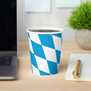 Blaue und weiße bayerische Diamant-Flaggen-Muster Pappbecher
