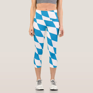Blaue und weiße bayerische Flagge mit Diamantmuste Capri Leggings