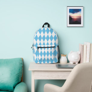 Blaue und weiße bayerische Raute-Flaggenmuster Bedruckter Rucksack