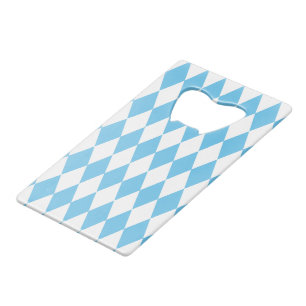 Blaue und weiße bayerische Raute-Flaggenmuster Geldbeutel Flaschenöffner