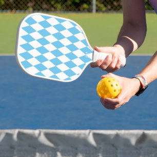 Blaue und weiße bayerische Raute-Flaggenmuster Pickleball Schläger