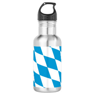 Blaue und weiße Bayern-Diamant-Flaggenmuster Edelstahlflasche