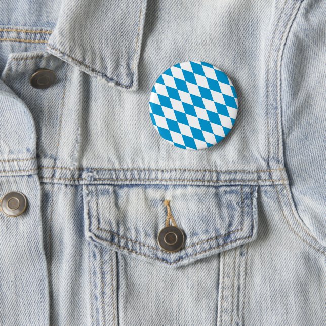 Blaue und weiße Bayern Diamantflagge Button (Beispiel)