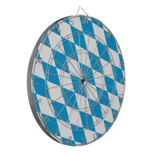 Blaue und weiße Bayern Diamantflagge Dartscheibe