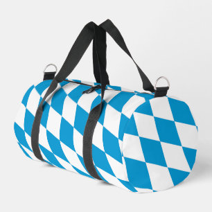 Blaue und weiße Bayern Diamantflagge Duffle Bag