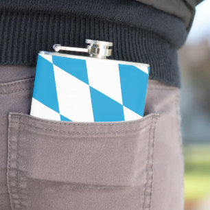 Blaue und weiße Bayern Diamantflagge Flachmann