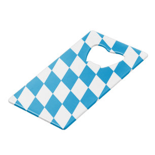 Blaue und weiße Bayern Diamantflagge Geldbeutel Flaschenöffner