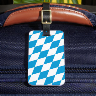 Blaue und weiße Bayern Diamantflagge Gepäckanhänger