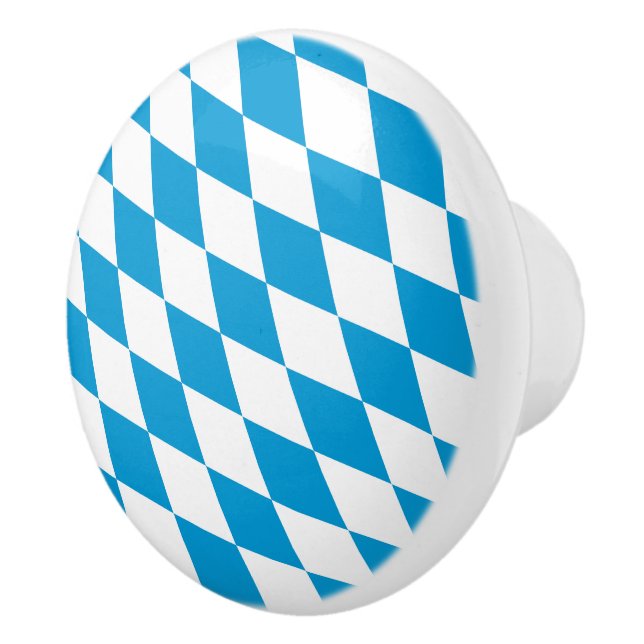 Blaue und weiße Bayern Diamantflagge Keramikknauf (Rechts)