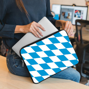 Blaue und weiße Bayern Diamantflagge Laptopschutzhülle