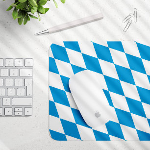 Blaue und weiße Bayern Diamantflagge Mousepad