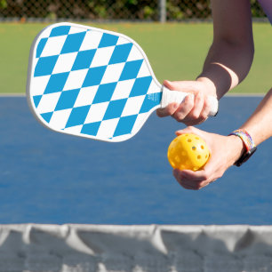 Blaue und weiße Bayern Diamantflagge Pickleball Schläger