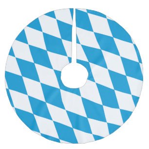 Blaue und weiße Bayern Diamantflagge Polyester Weihnachtsbaumdecke