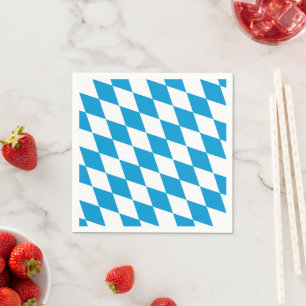 Blaue und weiße Bayern Diamantflagge Serviette