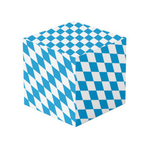 Blaue und weiße Bayern Diamantflagge Würfel