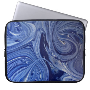 Blaue und weiße Bilder Laptopschutzhülle