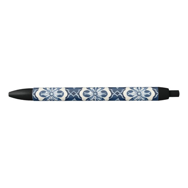 Blaue und weiße Blume Kugelschreiber (Vorderseite)