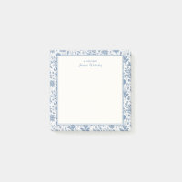 Blaue und weiße Blumen-Toile-Muster personalisiert