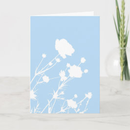 Blaue und Weiße Blumenkarte Karte