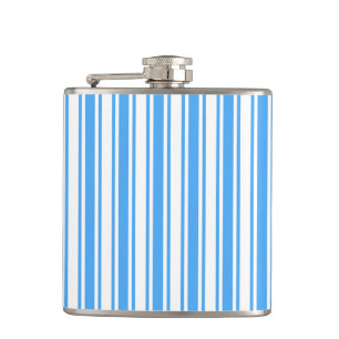 Blaue und weiße Bonbonstreifen Flachmann