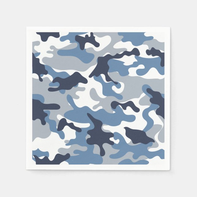 Blaue und weiße Camouflage Serviette (Vorderseite)