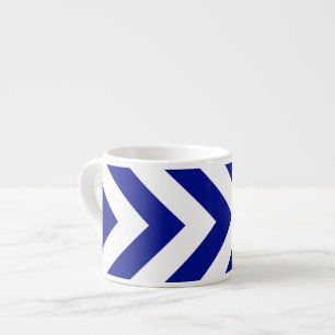 Blaue und weiße Chevronen Espressotasse