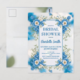 blaue und weiße Chinoiserie-antike Hochzeitsdusche Postkarte