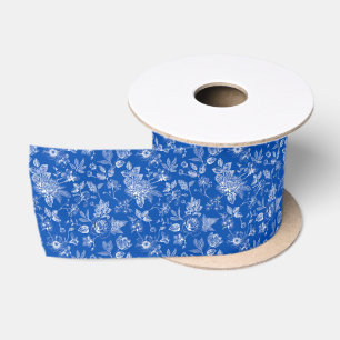 Blaue und weiße Chinoiserie-antike Hochzeitsdusche Satinband