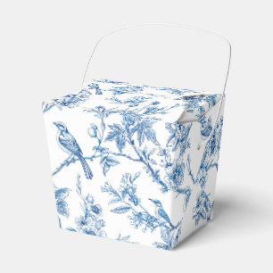 Blaue und weiße Chinoiserie-Blumen-Vögel Geschenkschachtel