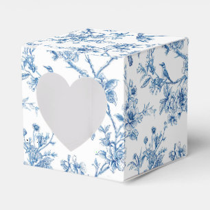 Blaue und weiße Chinoiserie-Blumen-Vögel Geschenkschachtel