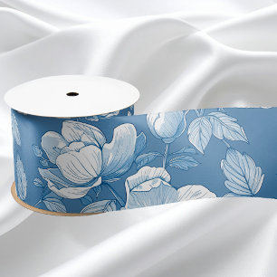 Blaue und weiße Chinoiserie-Brautjungferngeschenk Satinband